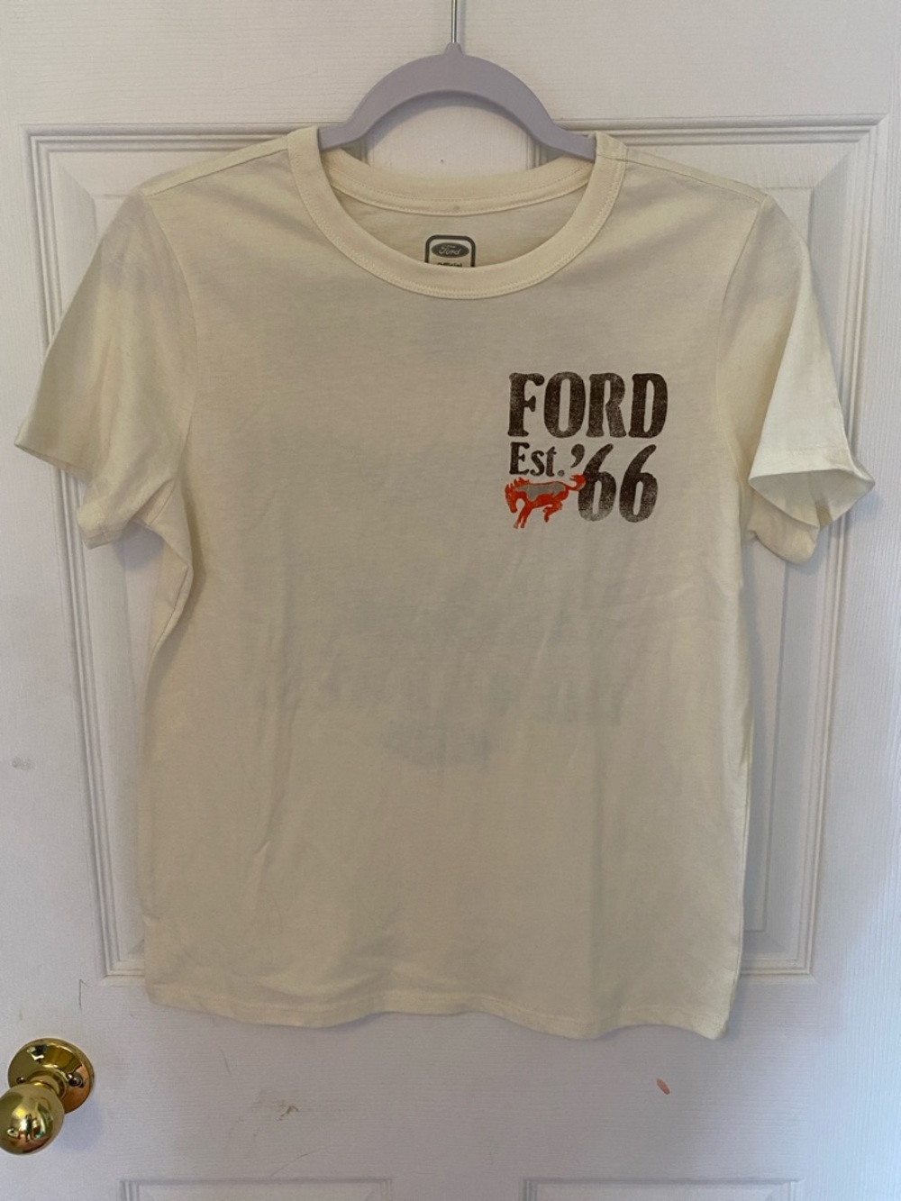 Ford Cream Tee with Brown '66 Logo and Orange Fox